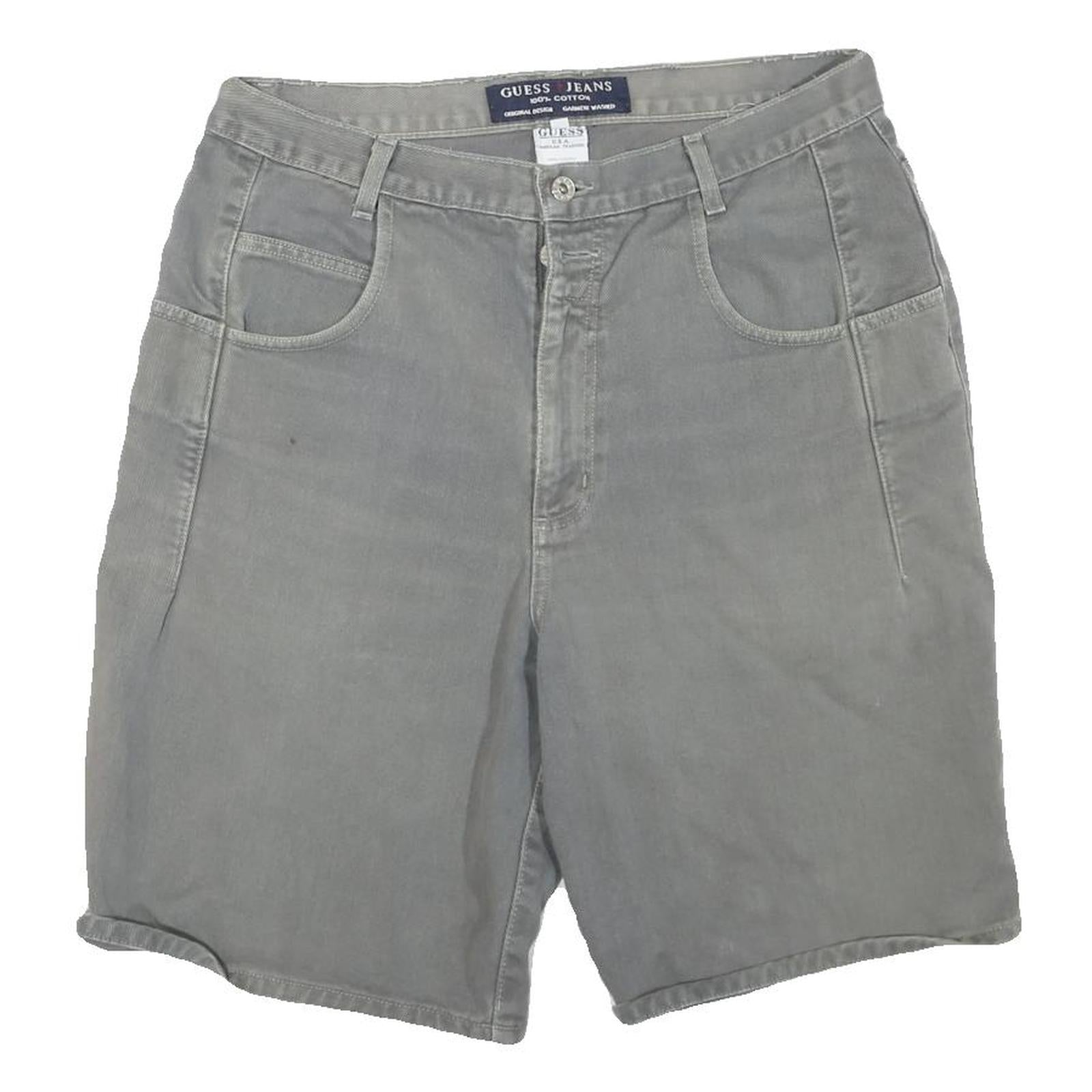 GUESS Mens Shorts Grey Casual M W34 Cotton Blend Comfortable Fit