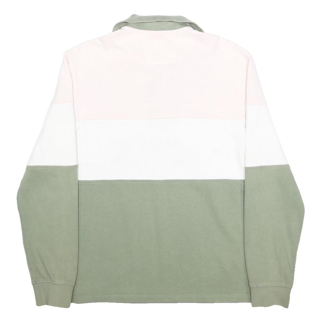 SCHOFFEL Mens Green & Cream Colourblock Crew Neck M Sweatshirt Cotton Pullover