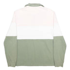 SCHOFFEL Mens Green & Cream Colourblock Crew Neck M Sweatshirt Cotton Pullover