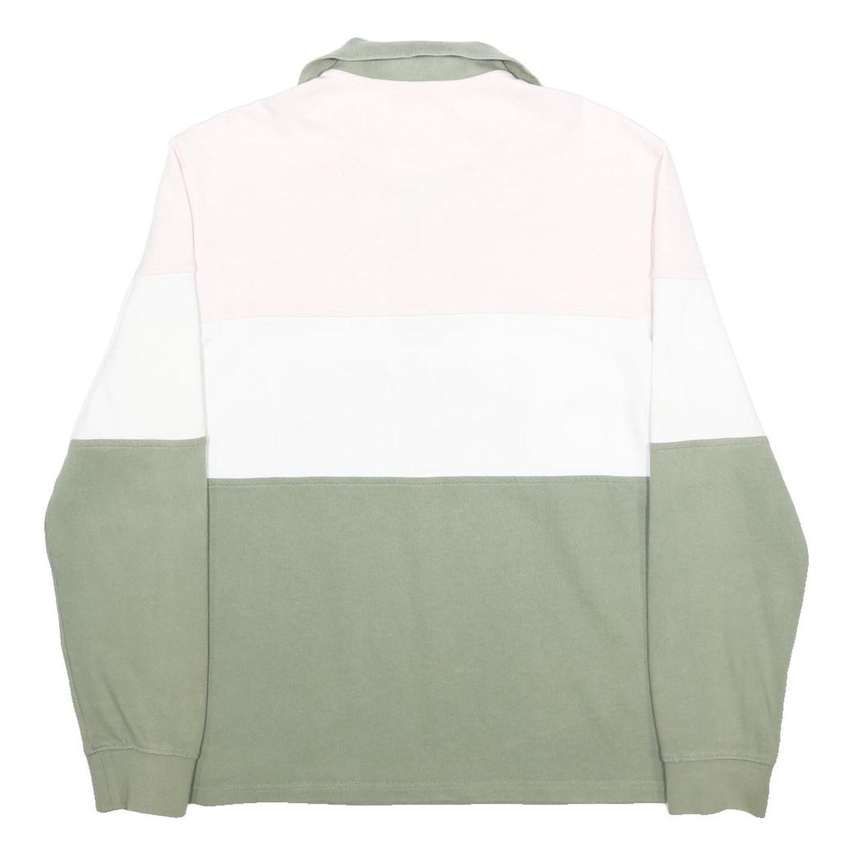 SCHOFFEL Mens Green & Cream Colourblock Crew Neck M Sweatshirt Cotton Pullover