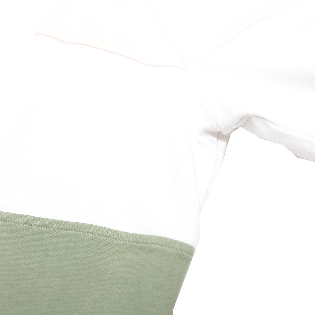 SCHOFFEL Mens Green & Cream Colourblock Crew Neck M Sweatshirt Cotton Pullover