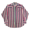 PANHANDLE SLIM Mens Blue & Red & Cream & Green & Yellow Striped Shirt 2XL Cotton