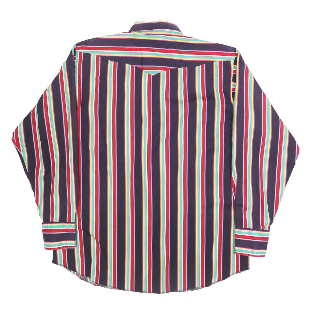 PANHANDLE SLIM Mens Blue & Red & Cream & Green & Yellow Striped Shirt 2XL Cotton