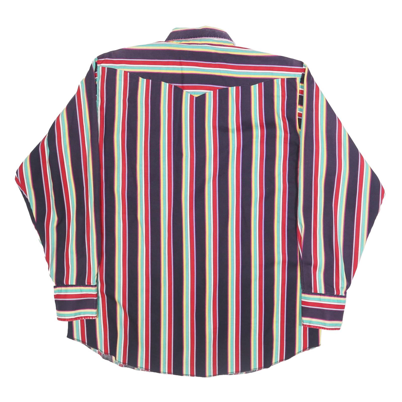 PANHANDLE SLIM Mens Blue & Red & Cream & Green & Yellow Striped Shirt 2XL Cotton