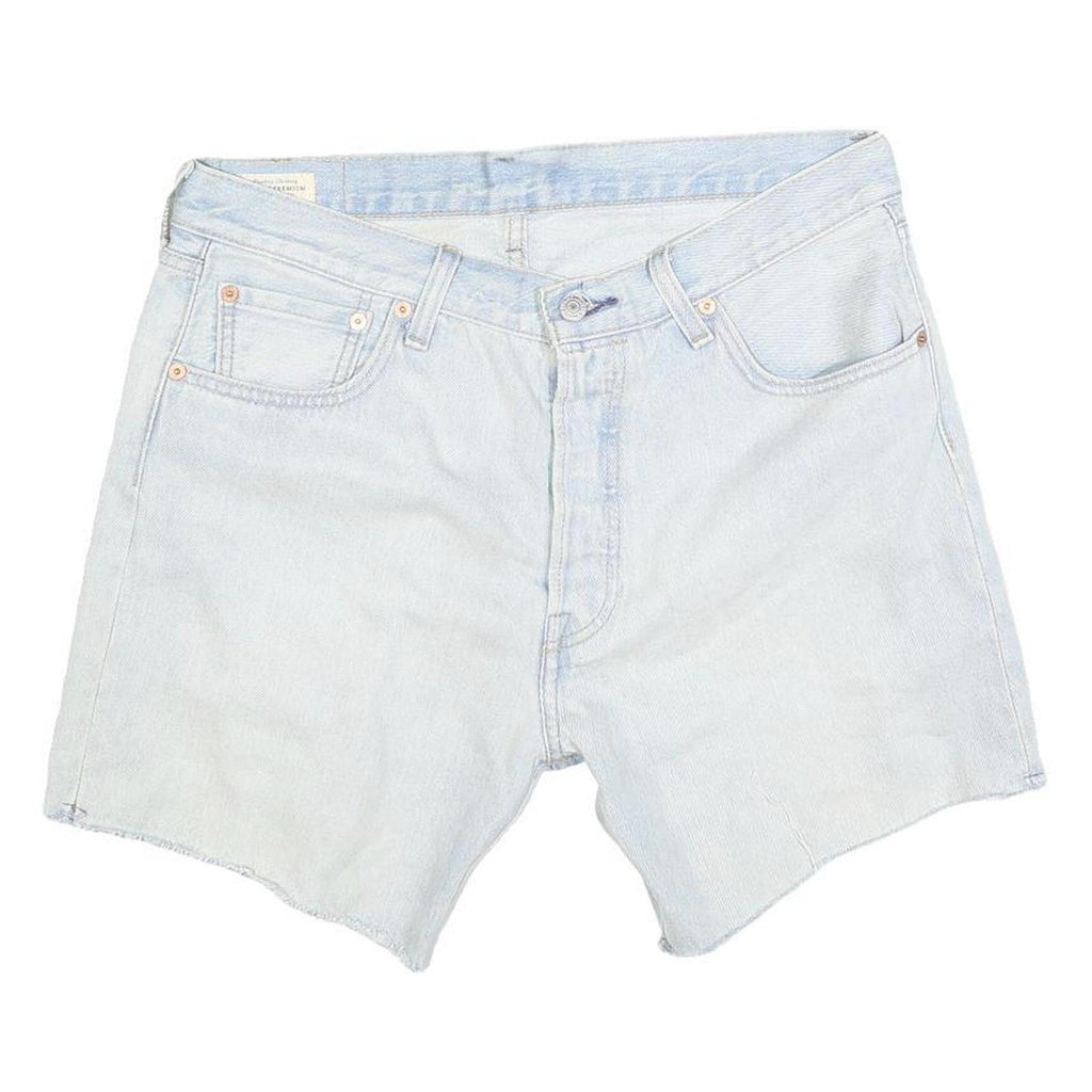 LEVI'S Womens Denim Blue Casual Shorts L W34 Distressed Cut-Off Classic Fit