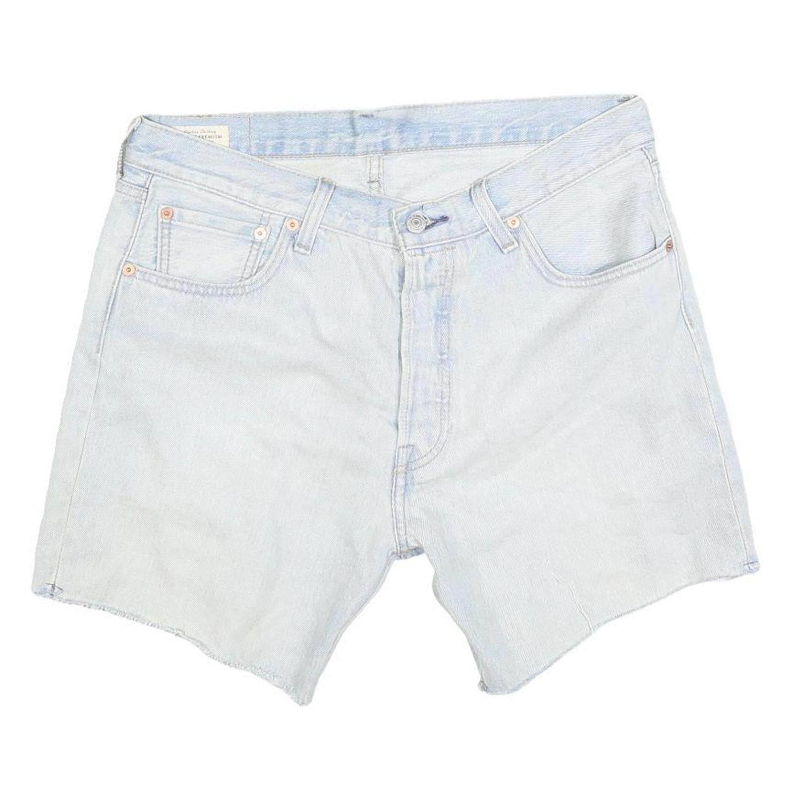 LEVI'S Womens Denim Blue Casual Shorts L W34 Distressed Cut-Off Classic Fit