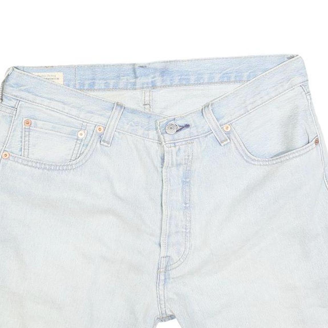 LEVI'S Womens Denim Blue Casual Shorts L W34 Distressed Cut-Off Classic Fit