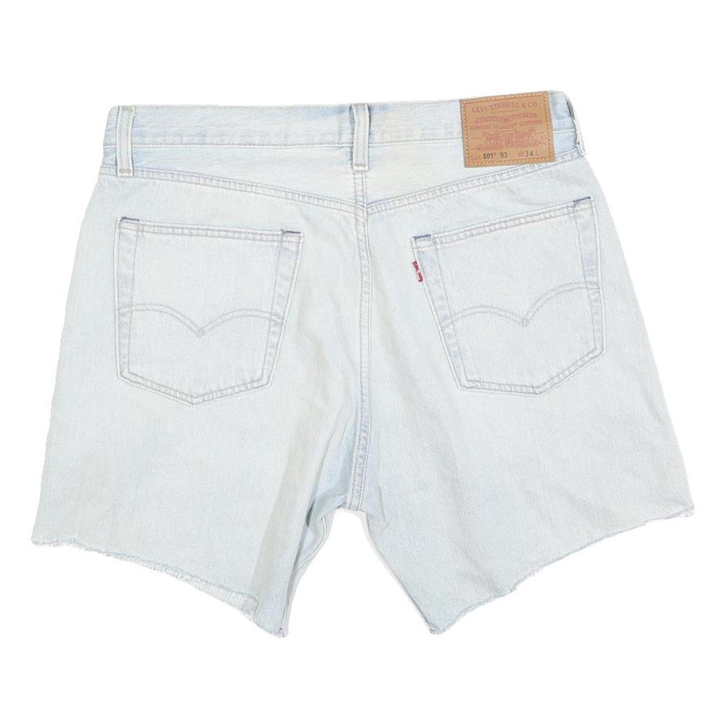 LEVI'S Womens Denim Blue Casual Shorts L W34 Distressed Cut-Off Classic Fit