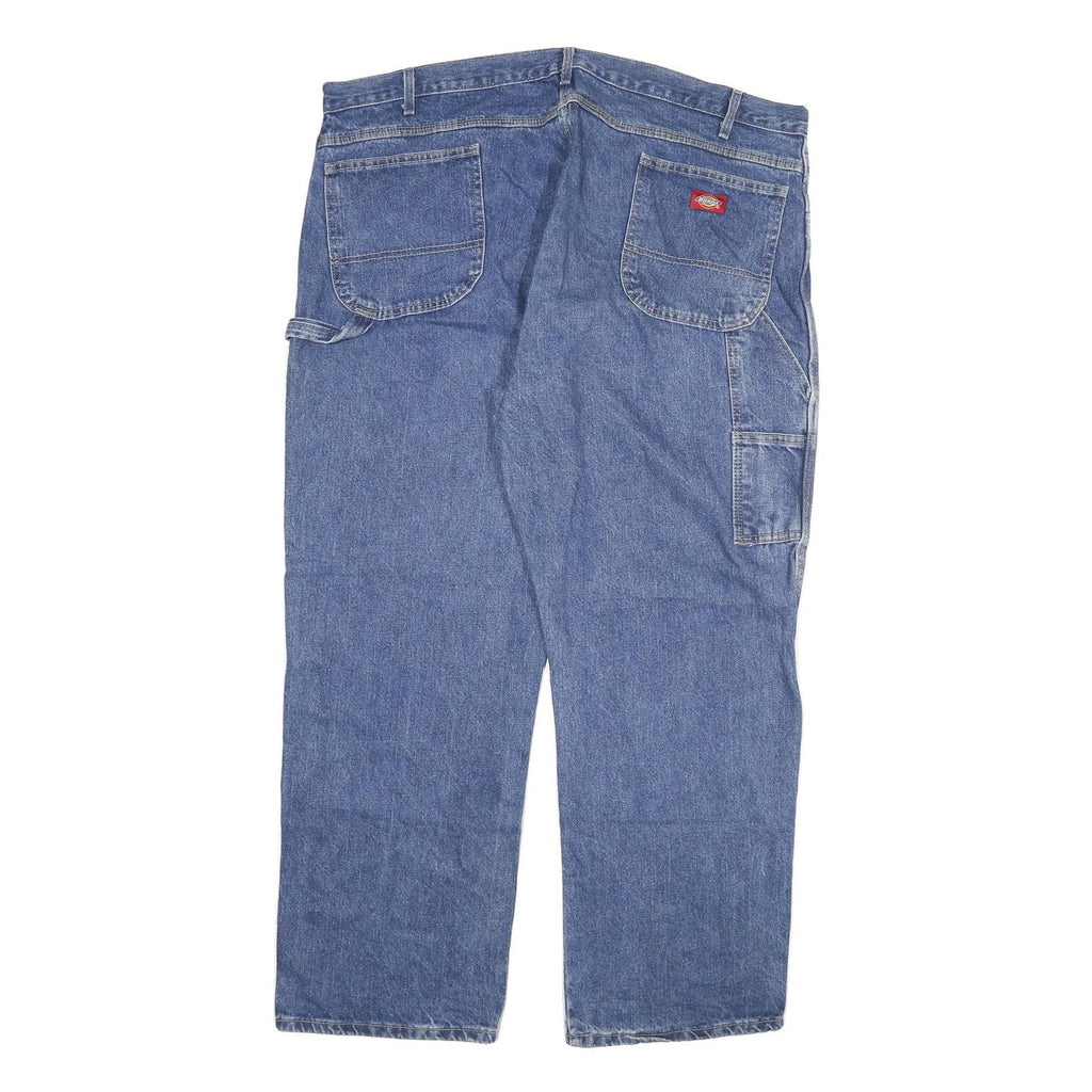 DICKIES Mens Blue Regular Fit Straight Leg Denim Jeans W44 L30 Workwear Zip
