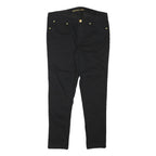 MICHAEL KORS Womens Cotton Blend Black Slim Skinny Trousers W29 L25 Stylish Zip