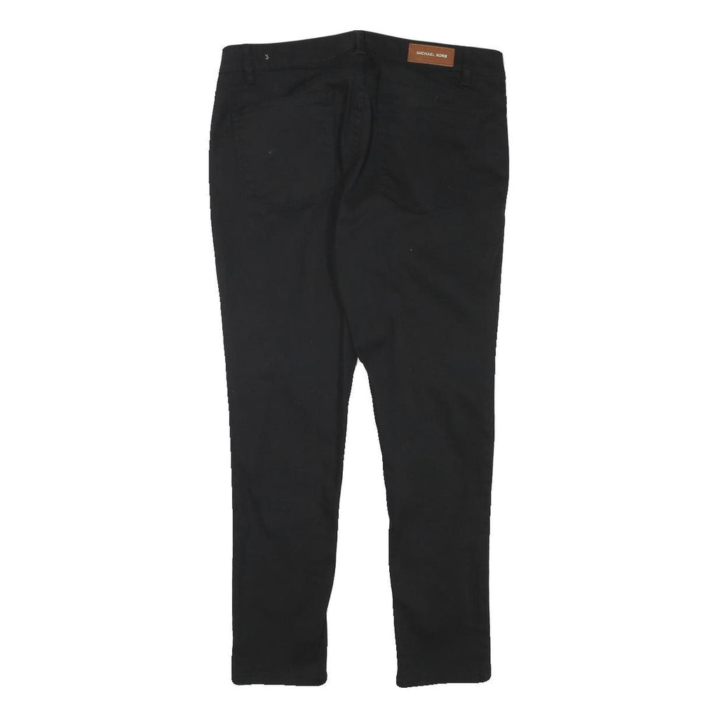 MICHAEL KORS Womens Cotton Blend Black Slim Skinny Trousers W29 L25 Stylish Zip