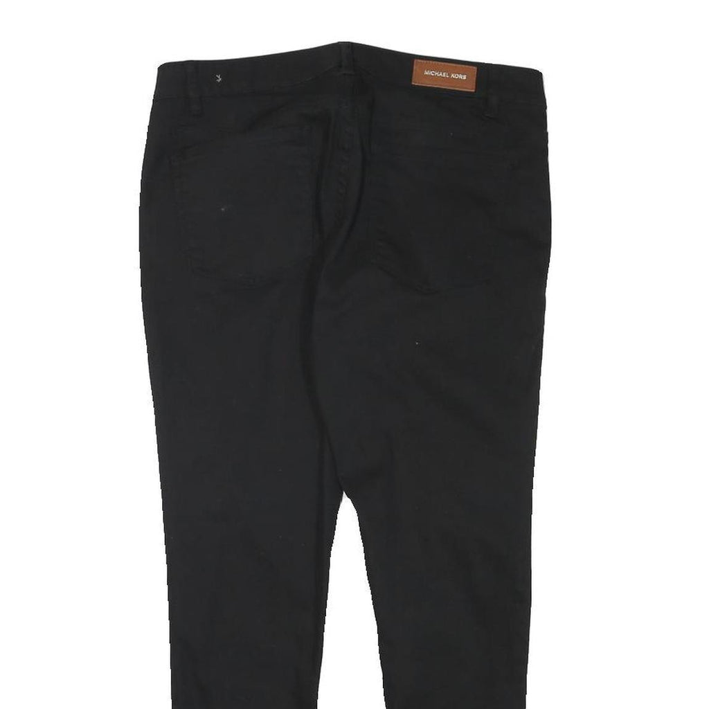 MICHAEL KORS Womens Cotton Blend Black Slim Skinny Trousers W29 L25 Stylish Zip