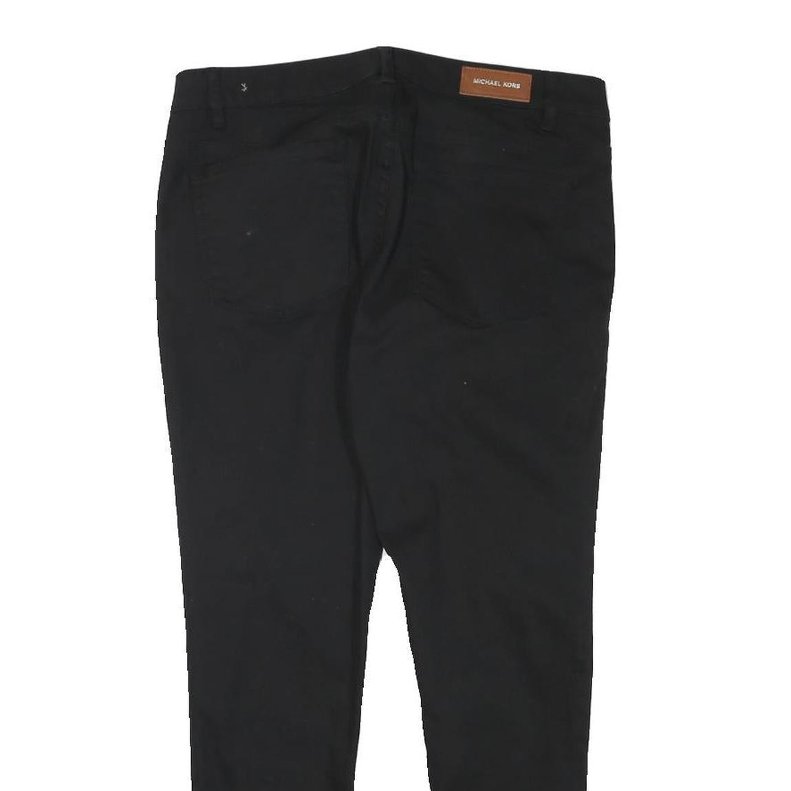 MICHAEL KORS Womens Cotton Blend Black Slim Skinny Trousers W29 L25 Stylish Zip