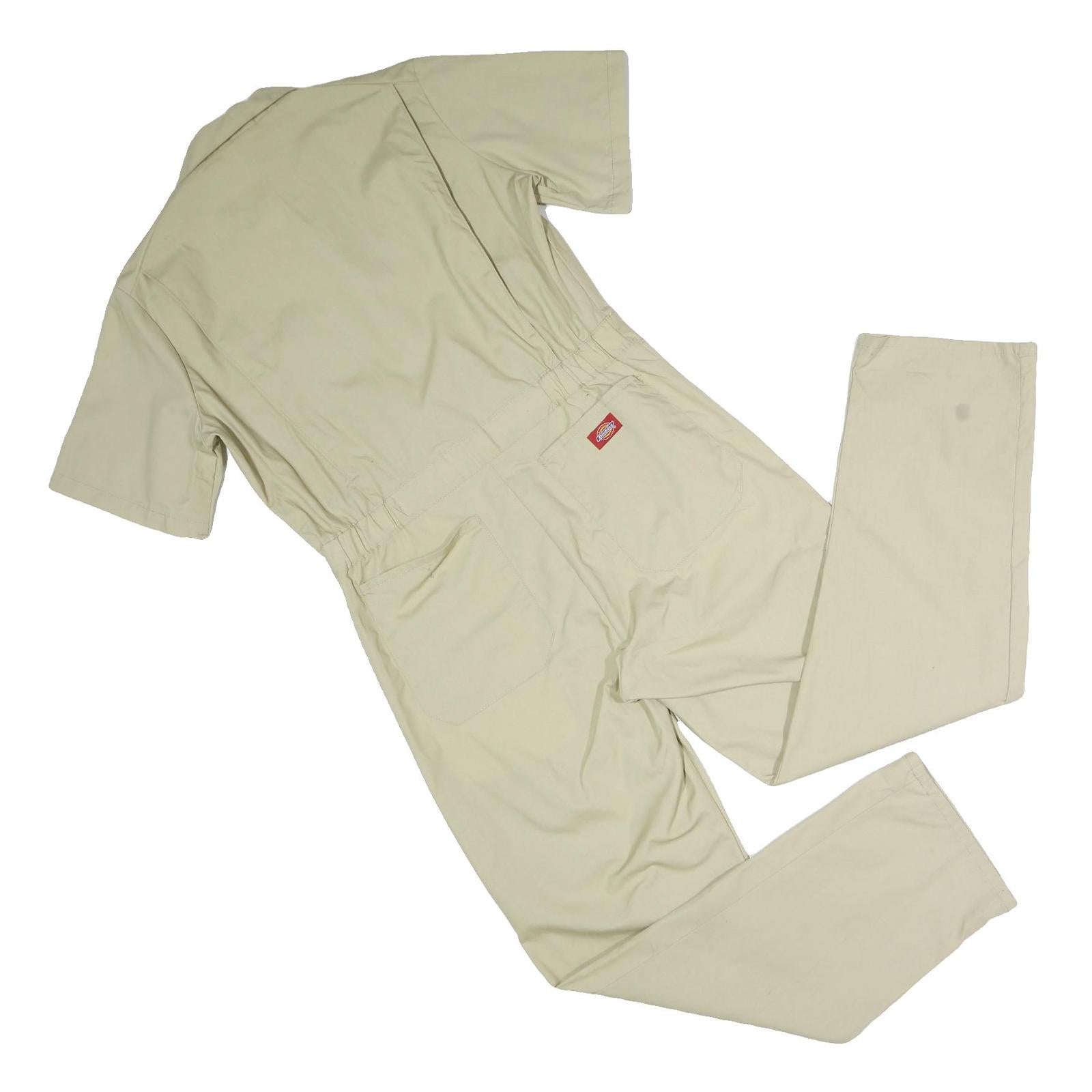 DICKIES Mens Beige Workwear Dungarees Regular Fit Polyester Blend S W35 L30