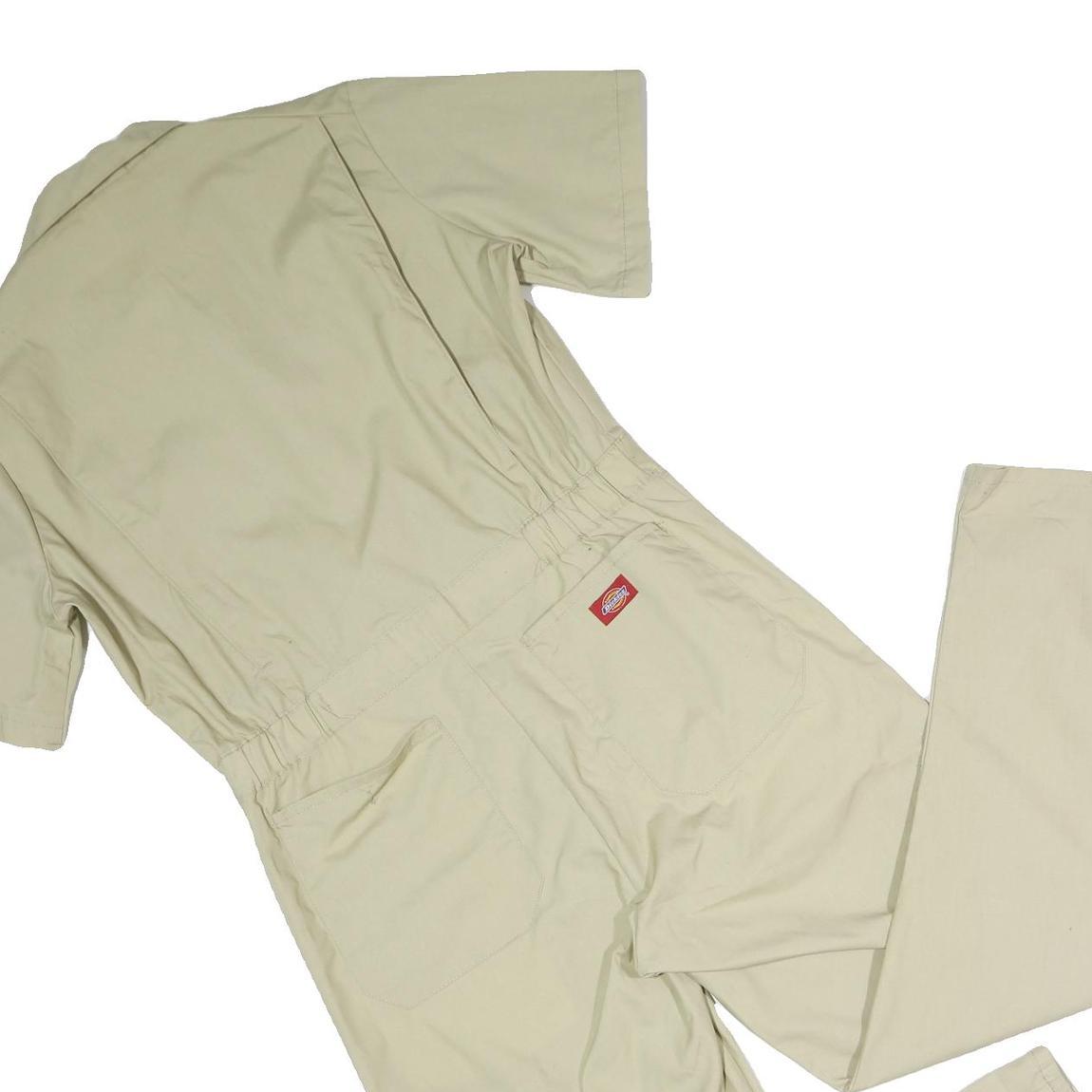 DICKIES Mens Beige Workwear Dungarees Regular Fit Polyester Blend S W35 L30