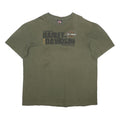 HARLEY DAVIDSON Mens Green 2XL Graphic T-Shirt Short Sleeve Crew Neck Vintage