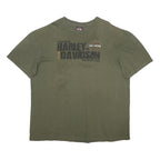 HARLEY DAVIDSON Mens Green 2XL Graphic T-Shirt Short Sleeve Crew Neck Vintage