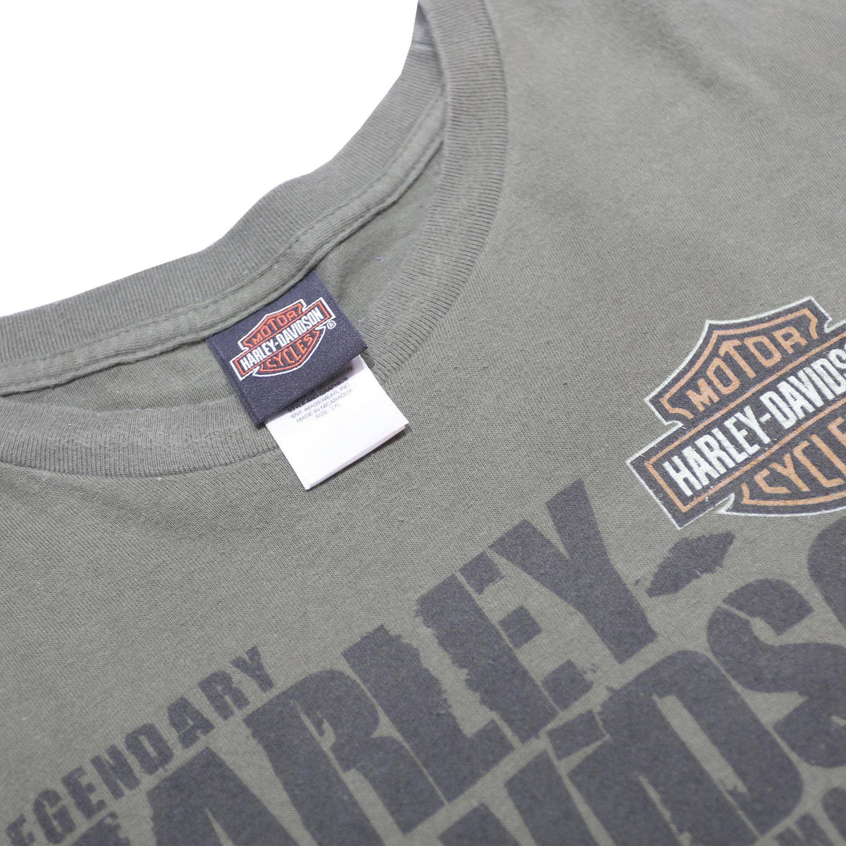 HARLEY DAVIDSON Mens Green 2XL Graphic T-Shirt Short Sleeve Crew Neck Vintage