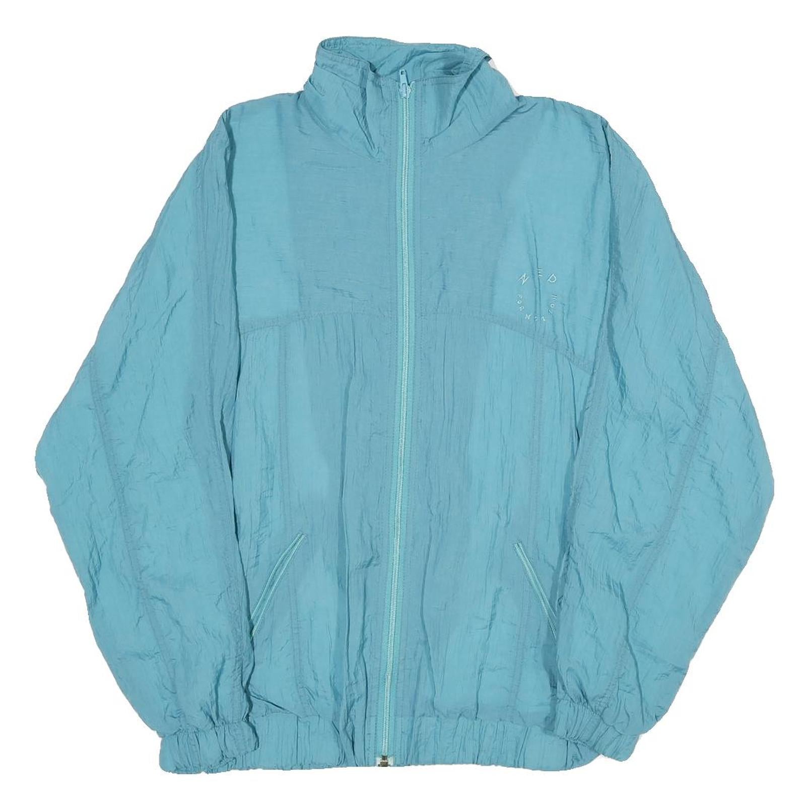 ZED Womens Blue Lightweight Nylon Zip Jacket S Casual Windbreaker Water