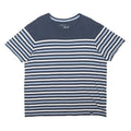 WEIRD FISH Womens Blue & White Striped T-Shirt XL Short Sleeve Crew Neck Casual