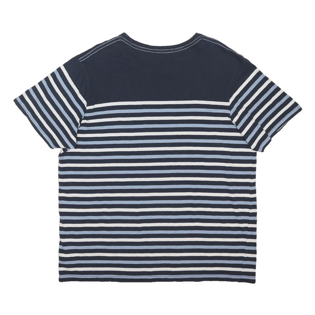 WEIRD FISH Womens Blue & White Striped T-Shirt XL Short Sleeve Crew Neck Casual