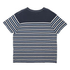 WEIRD FISH Womens Blue & White Striped T-Shirt XL Short Sleeve Crew Neck Casual