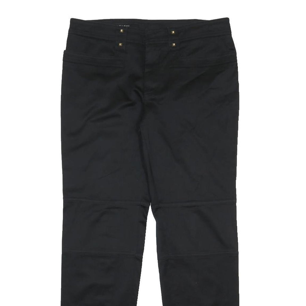 GUCCI Womens Cotton Blend Black Slim Skinny Trousers W30 L28 Stylish Zip Closure