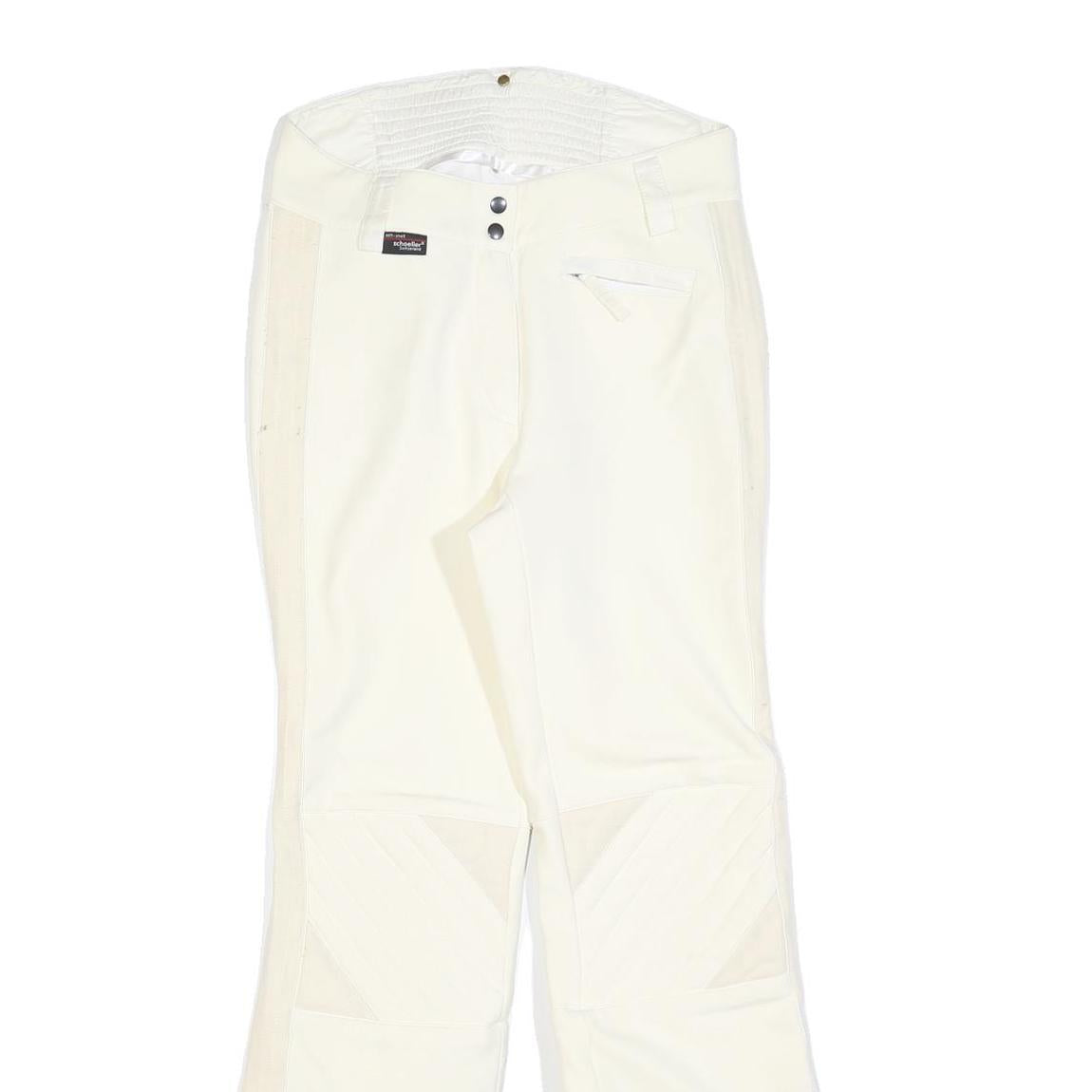 ALLSPORT Lined Womens Regular White Polyester Blend Zip Trousers W28 L30