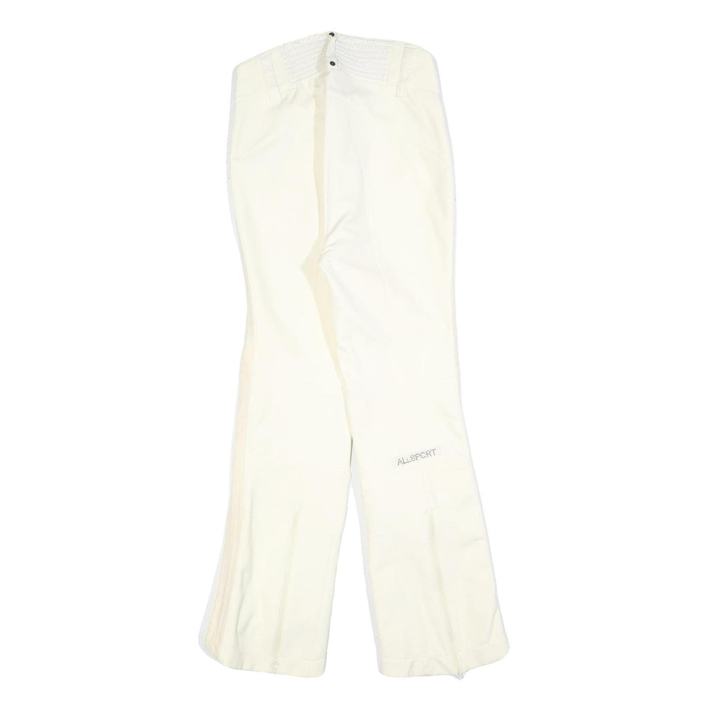 ALLSPORT Lined Womens Regular White Polyester Blend Zip Trousers W28 L30