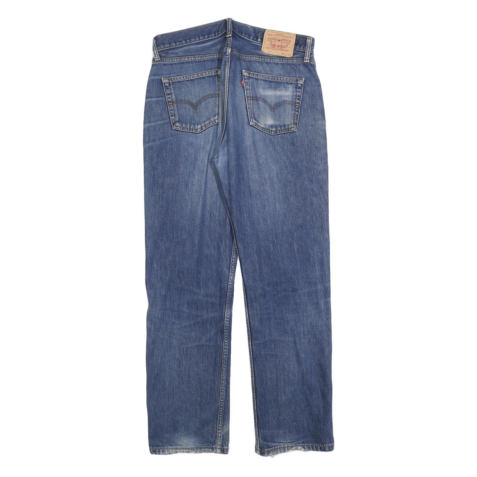 LEVI'S 751 Mens Jeans Blue Relaxed Straight Denim Medium W34 L32 Classic Style