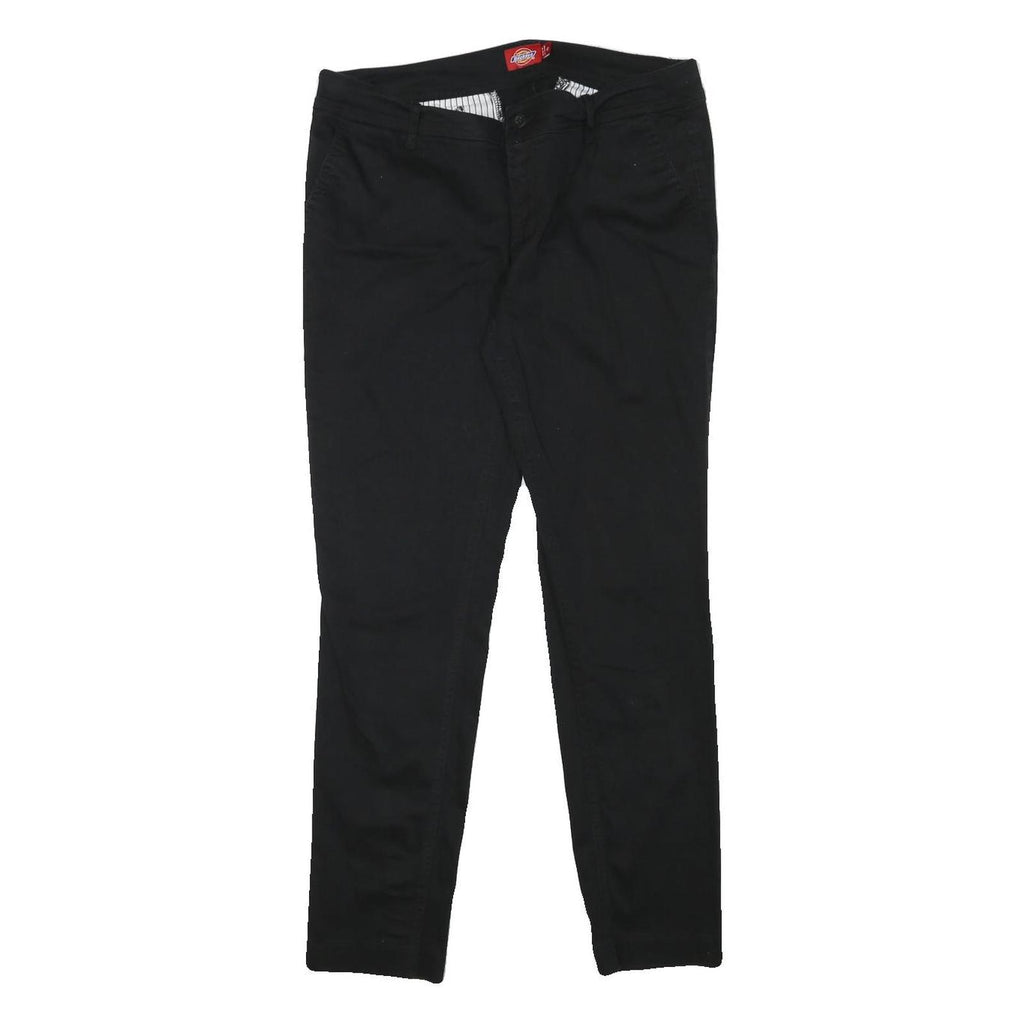 DICKIES Womens Cotton Blend Black Slim Tapered Trousers W33 L29