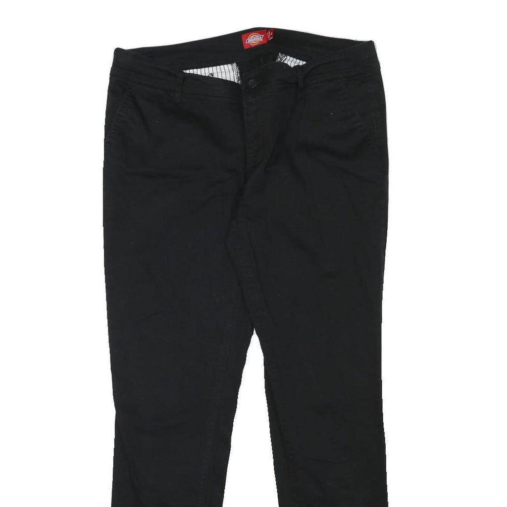 DICKIES Womens Cotton Blend Black Slim Tapered Trousers W33 L29