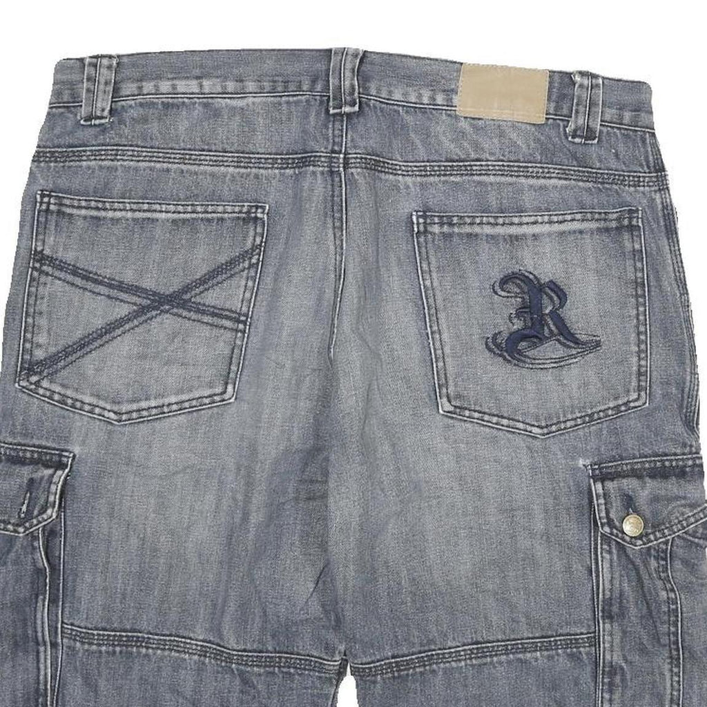 RAINBOW Mens Shorts Blue Cargo 2XL W34 Comfortable Cotton Blend Casual