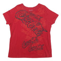 COCA COLA Womens Red 2XL Graphic T-Shirt Short Sleeve Round Neck Cotton Blend