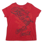COCA COLA Womens Red 2XL Graphic T-Shirt Short Sleeve Round Neck Cotton Blend
