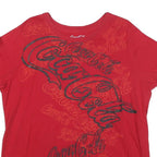 COCA COLA Womens Red 2XL Graphic T-Shirt Short Sleeve Round Neck Cotton Blend