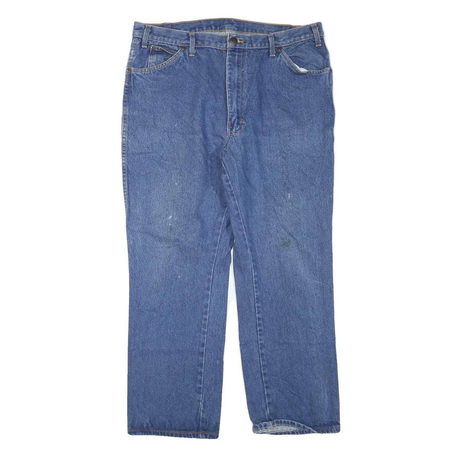 DICKIES Mens Blue Regular Fit Straight Leg Denim Jeans W38 L28 Workwear Cotton