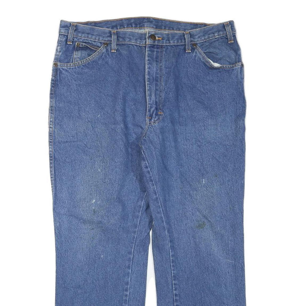 DICKIES Mens Blue Regular Fit Straight Leg Denim Jeans W38 L28 Workwear Cotton
