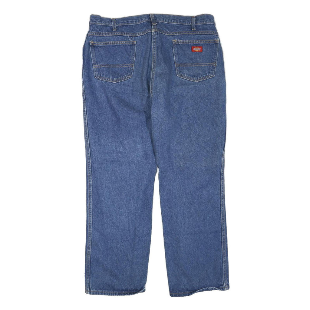 DICKIES Mens Blue Regular Fit Straight Leg Denim Jeans W38 L28 Workwear Cotton