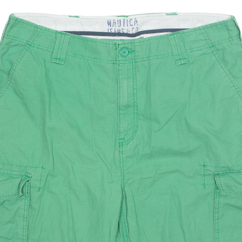 NAUTICA Mens Cargo Shorts Green XL W40