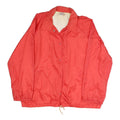 SEARS Womens Red Nylon Button Jacket XL Regular Fit Plain Lightweight Casual