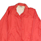 SEARS Womens Red Nylon Button Jacket XL Regular Fit Plain Lightweight Casual