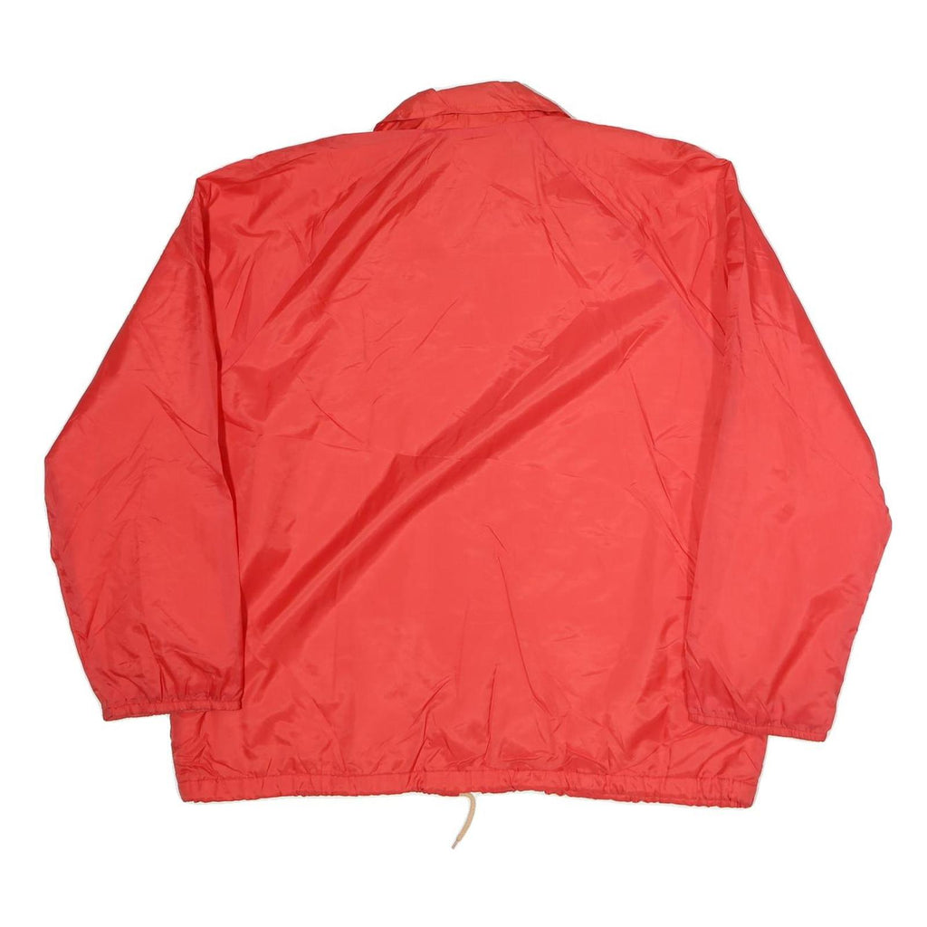 SEARS Womens Red Nylon Button Jacket XL Regular Fit Plain Lightweight Casual