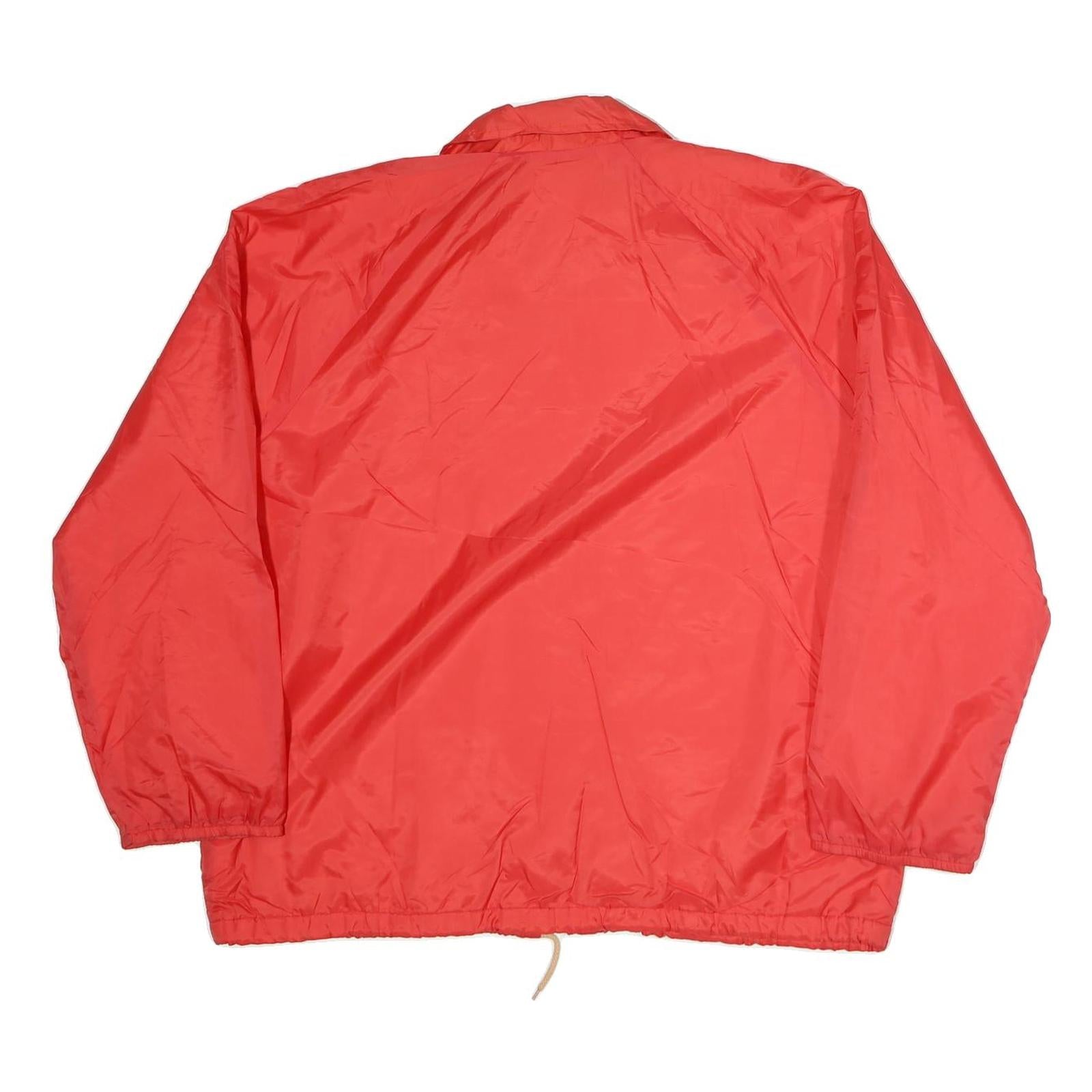 SEARS Womens Red Nylon Button Jacket XL Regular Fit Plain Lightweight Casual