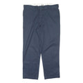 DICKIES Mens Polyester Blend Navy Regular Straight Trousers W40 L30 Workwear Zip