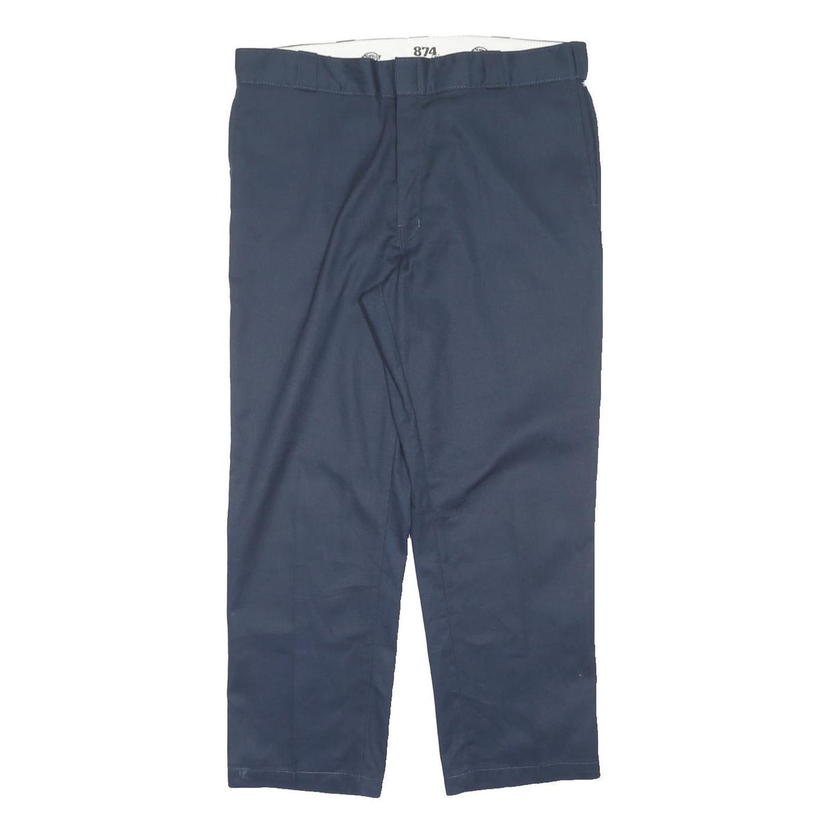 DICKIES Mens Polyester Blend Navy Regular Straight Trousers W40 L30 Workwear Zip