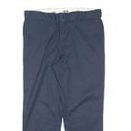 DICKIES Mens Polyester Blend Navy Regular Straight Trousers W40 L30 Workwear Zip