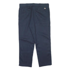 DICKIES Mens Polyester Blend Navy Regular Straight Trousers W40 L30 Workwear Zip