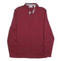 CALVIN KLEIN Mens Maroon Long Sleeve Plain Polo Shirt M Classic Fit