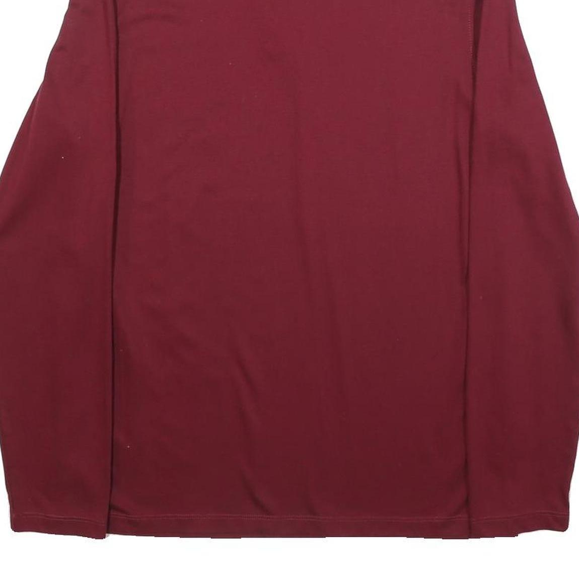 CALVIN KLEIN Mens Maroon Long Sleeve Plain Polo Shirt M Classic Fit